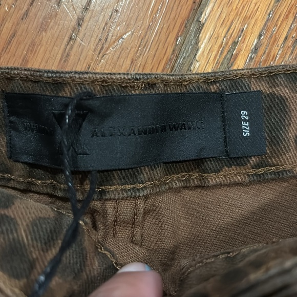 Alexander Wang Denim Bite Shorts Leopard Print - Picture 8 of 8